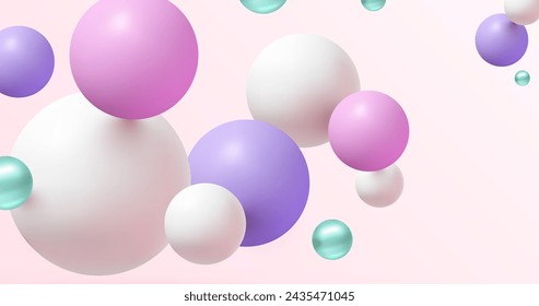 Realistic shiny spheres background vector design in eps 10