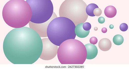 Realistic shiny spheres background vector design in eps 10