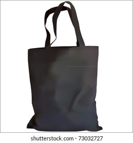 bolsa de compras realista en un vector de color negro