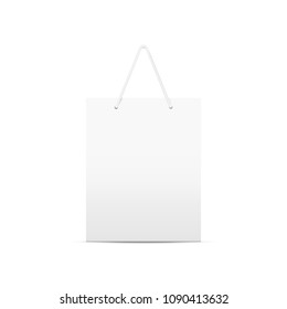 Realistic shopping bag icon isolated on white background. Vector illustration. Eps 10.