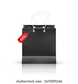 realistic shopping bag isolated on transparent background. vector illustration