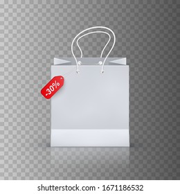 realistic shopping bag isolated on transparent background. vector illustration
