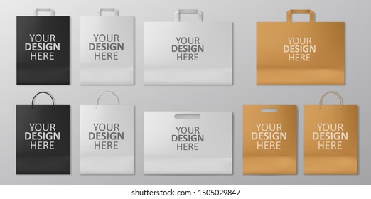 Realistic Shopping Bag Mockup set