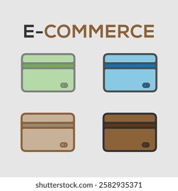 Realistic Shopping and Ecommerce Icons Set