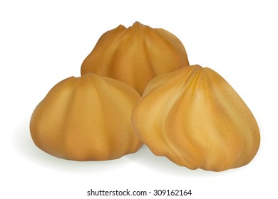 realistic shortbread on a white background