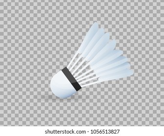 Realistic shuttlecock for big tennis, badminton, close-up. Sports equipment, competitions, hobbies. Standard of Olympic games, competitions, physical education, healthy lifestyle. Vector illustration.