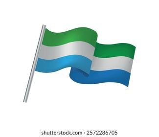 Realistic Sierra Leone Waving Flag Vector