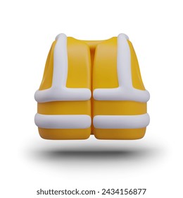 Realistic signal vest with fluorescent stripes, front view. Bright clothing accessory