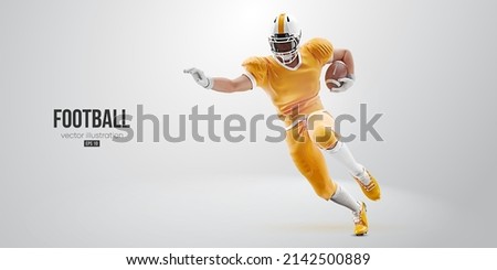 American Football Player Holding Ball Isolated Vector Silhouette