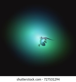 Realistic silhouette of a lizard, vector illustration