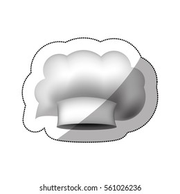 realistic silhouette sticker of chefs hat in irregular cumulus shape