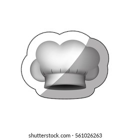realistic silhouette sticker of chefs hat shading