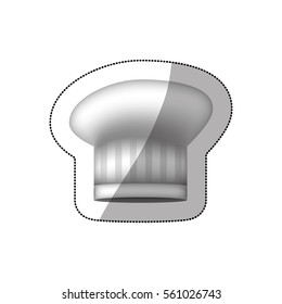 realistic silhouette sticker of oval chefs hat shading