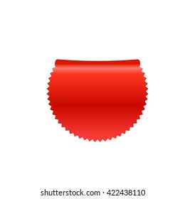 Realistic silk red vector ribbon, flag, banner. Red ribbon without shadows on white background.