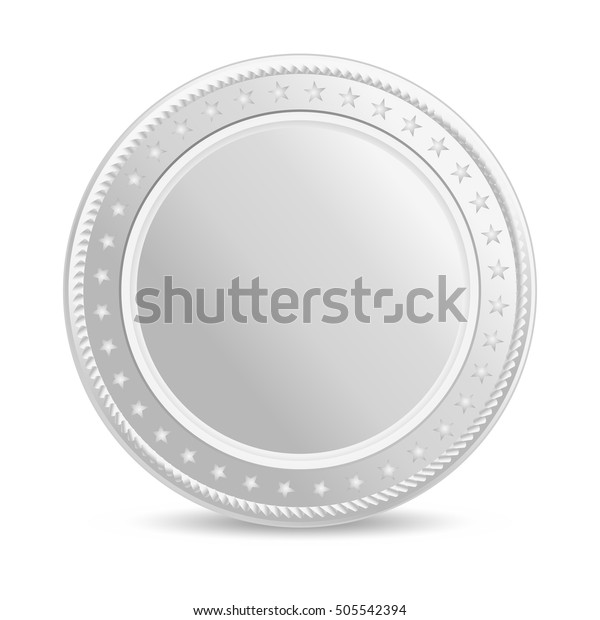 Realistic Silver Coin Blank Coin Shadow Stock Vector (Royalty Free ...