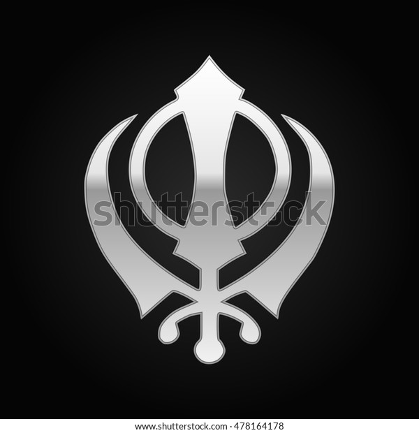 Realistic Silver Khanda Sikh Icon On Stock Vector (Royalty Free ...