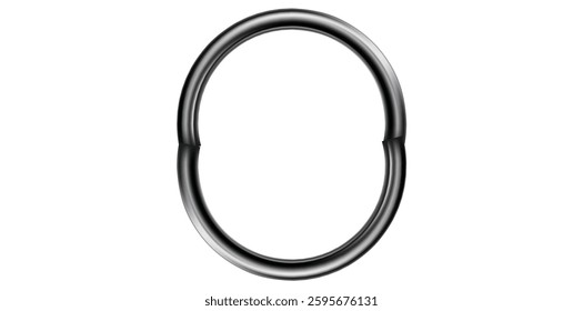 Realistic Silver Metal Clasp Vector Illustration.	