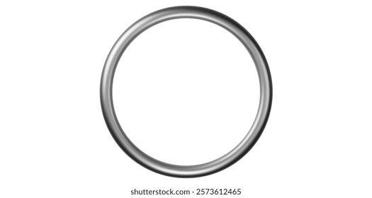 Realistic Silver Metal Ring Vector Illustration.	