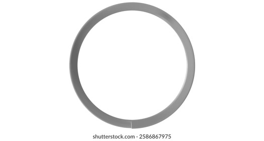 Realistic Silver Metal Ring Vector Illustration.	
