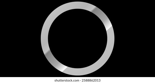 Realistic Silver Metal Ring Vector Illustration.	