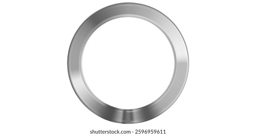 Realistic Silver Metal Ring Vector Illustration.	