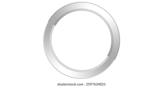 Realistic Silver Metal Ring Vector Illustration.