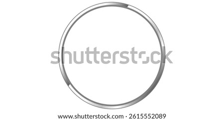 Realistic Silver Metal Ring Vector Illustration.	