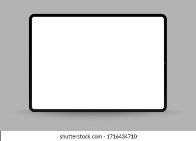 Realistic Silver u002F White Drawing Pad with Transparent Screen. 12.9 inch Scalable Tablet. High Detailed Device Mockup