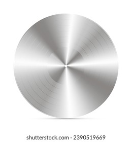 Realistic silver vinyl disc vector illustration isolated on white background. Music record album. Highest award for musicians. Songs and singers reward. Old technology, retro design, top charts.