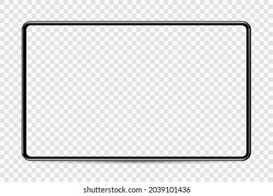 Realistic Silver White Drawing Pad with Transparent Screen. Scalable Tablet. High Detailed Device Mockup PNG. Vector illustration