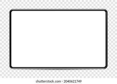 Realistic Silver White Drawing Pad with Transparent Screen. Scalable Tablet. High Detailed Device Mockup PNG. Vector illustration