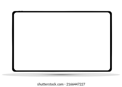 Realistic Silver White Drawing Pad with Transparent Screen. Scalable Tablet. High Detailed Device Mockup PNG. Vector illustration