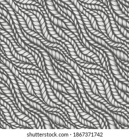 Realistic  simple knit pattern seamless pattern. Abstract ornamental background in form of a knitted fabric. Stylized textured yarn or hairstyle close-up