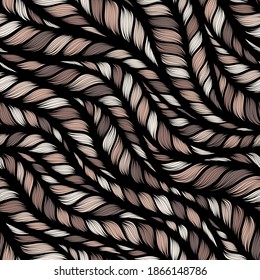 Realistic simple knit texture  seamless pattern. Abstract ornamental background in form of a knitted fabric. Stylized textured yarn or hairstyle close-up