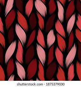 Realistic simple knit texture  seamless pattern. Abstract ornamental background in form of a knitted fabric. Stylized textured yarn or hairstyle close-up