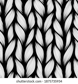 Realistic simple knit texture  seamless pattern. Abstract ornamental background in form of a knitted fabric. Stylized textured yarn or hairstyle close-up