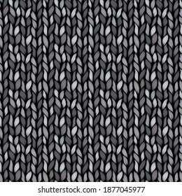 Realistic simple knit texture  seamless pattern. Abstract ornamental background in form of a knitted fabric. Stylized textured yarn or hairstyle close-up