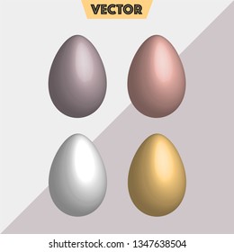 Realistic simple metal eggs vector
