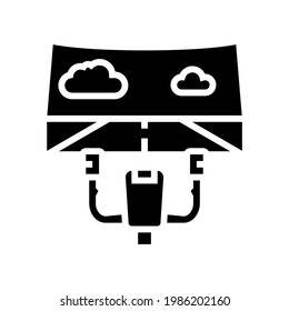 realistic simulator in education machine flight school glyph icon vector. isolated contour symbol black illustration