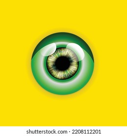 Realistic single eye vector illustration.