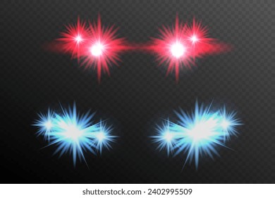 Realistic siren flashing lights. Vector illustration.