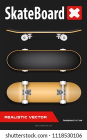 Realistic skateboard set in vector format