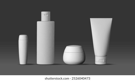 Colección de maqueta de tubo de crema de cuidado de la piel realista 