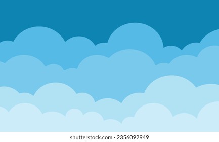 Realistic sky and clouds background. Stylish design with a flat poster, flyers, postcards, web banners. Isolated Object. Cartoon minimal style