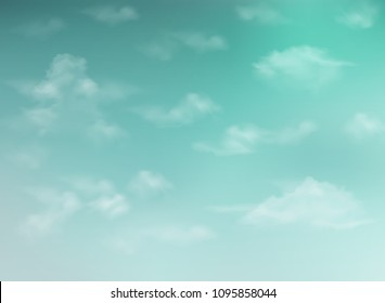 realistic skys shape on clear blue sky background, illustration vector eps10