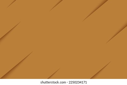 Realistic Slash Cuts in Golden Paper Sheet with A Shadow with Copy Space for Text Decorated.