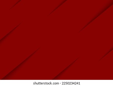 Realistic Slash Cuts in Red Paper Sheet with A Shadow with Copy Space for Text Decorated.