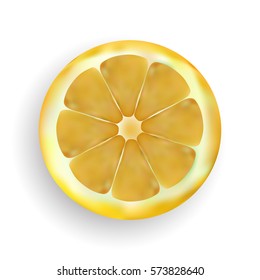 realistic slice fresh orange fruit illustration isolated white background for farmers market