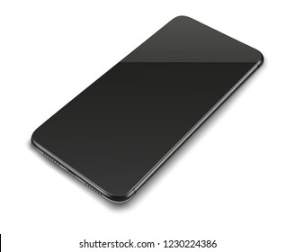 Realistic smart phone isolated on white background. Vector illustration. 