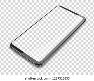 Realistic smart phone on transparent background. Vector illustration. - Powered by Shutterstock - Get 15% off with code: PIKWIZARD15